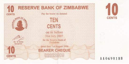 10 Cents Zimbabwe p.35 2006